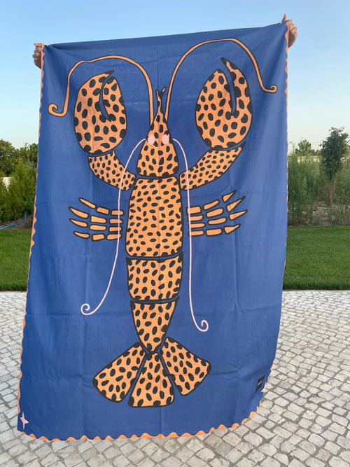 BLUE LOBSTER BEACH TOWEL